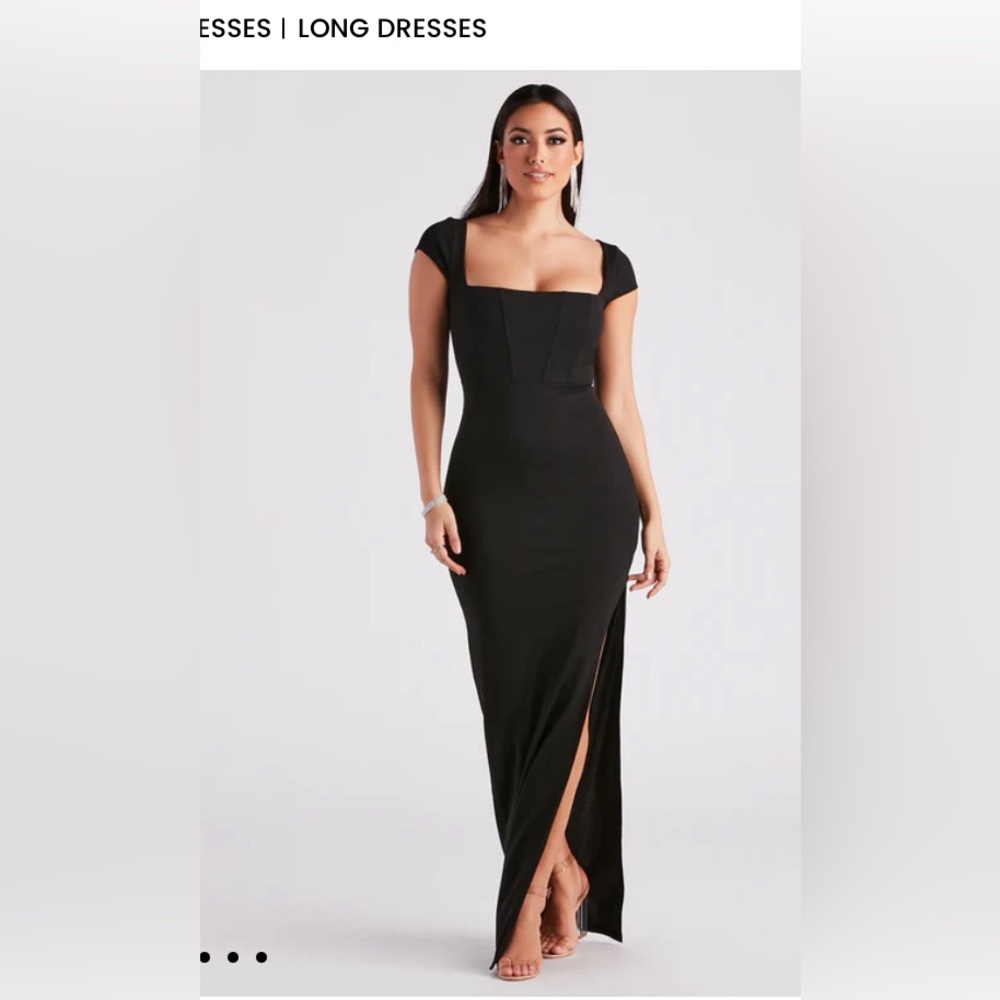 Slim fit formal corset dress with slit